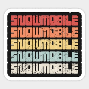 Retro 70s SNOWMOBILE Text Sticker